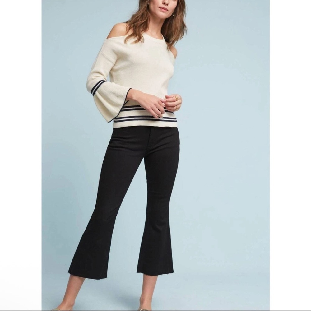 Anthropologie Leandre Open-Shoulder Flutter Long Sleeve Top Size Medium - Picture 1 of 12